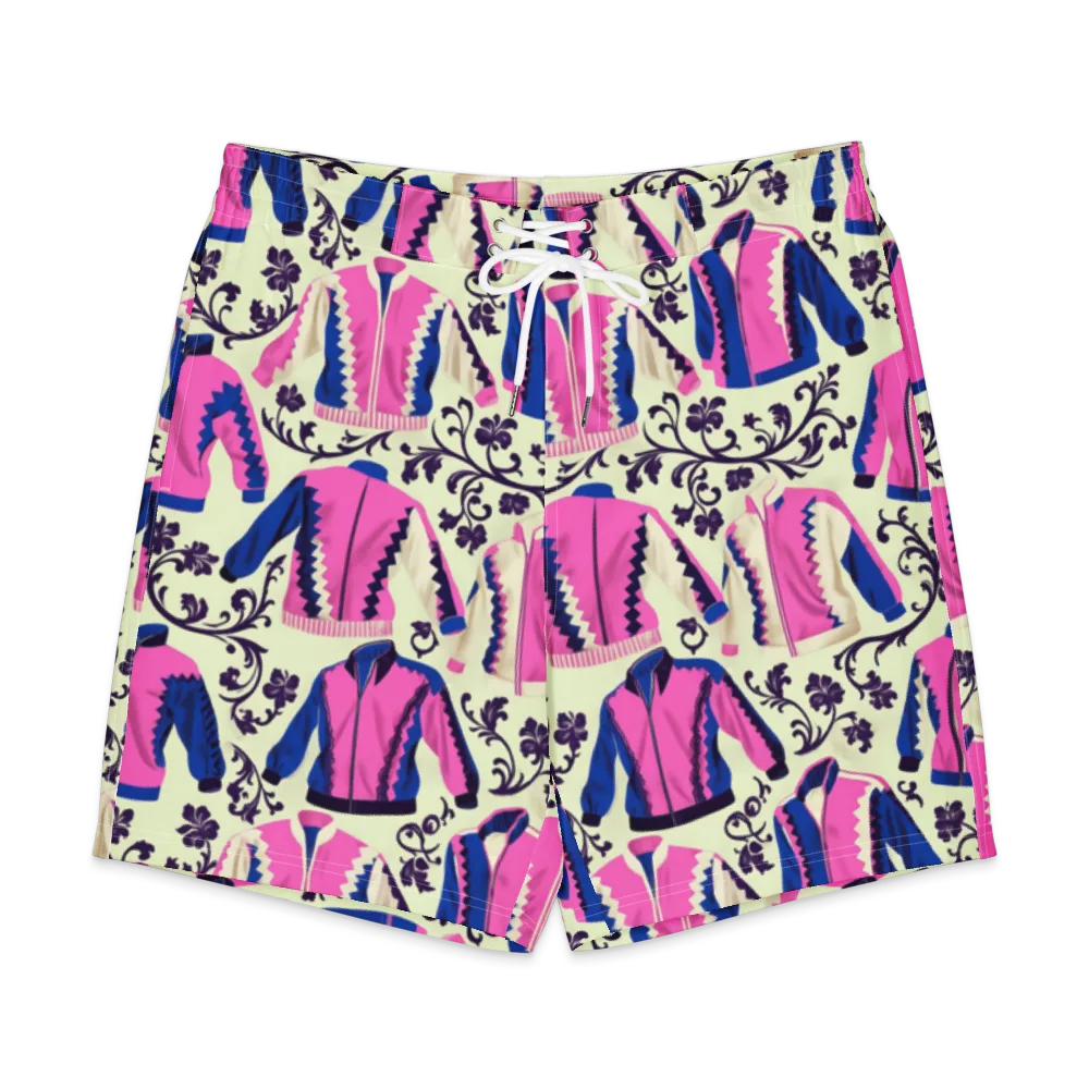 Neon Folklore on Men's Board Shorts — Front
