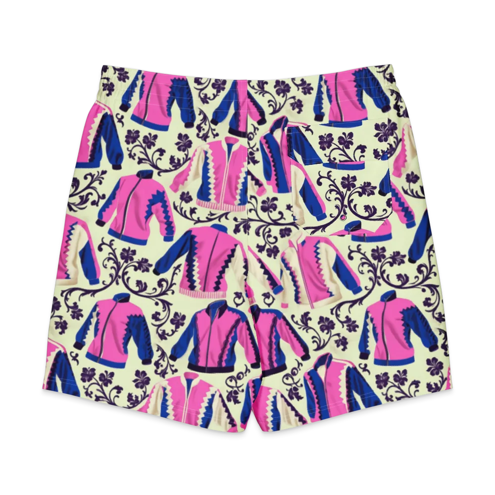 Neon Folklore on Men's Board Shorts — Back