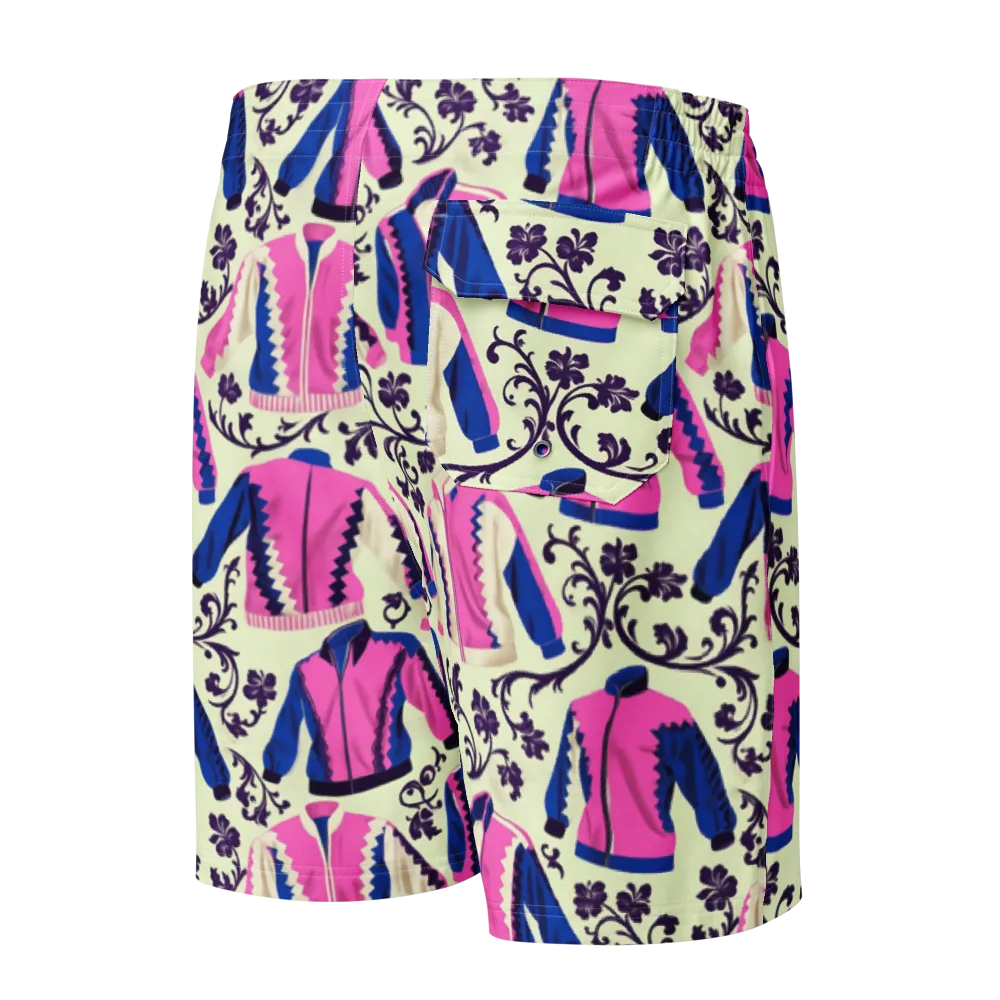 Neon Folklore on Men's Board Shorts — Back