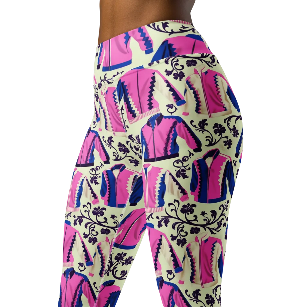 Neon Folklore on Yoga Leggings — Left Front