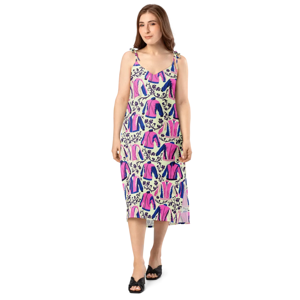 Neon Folklore on Slip Dress — Front