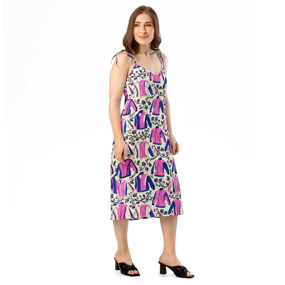 Neon Folklore on Slip Dress — Right Front