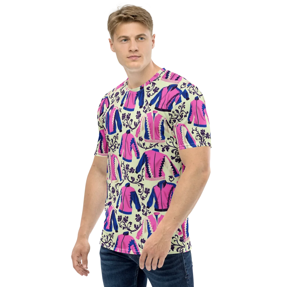 Neon Folklore on Men's Crew Neck T-Shirt — Left