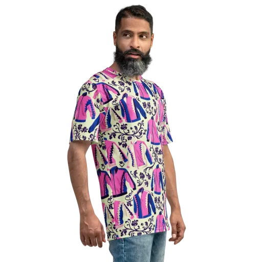 Neon Folklore on a Men's Crew Neck T-Shirt