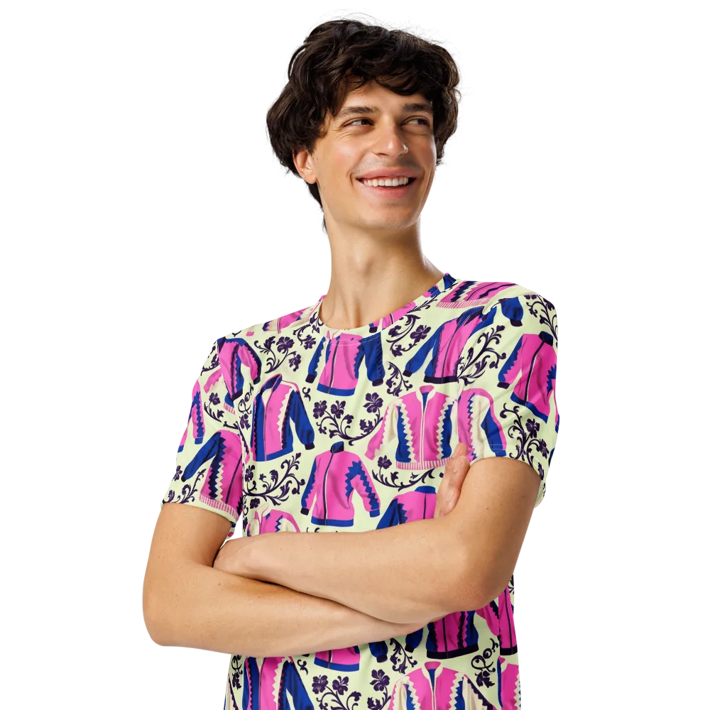 Neon Folklore on Men's Crew Neck T-Shirt — Left Front
