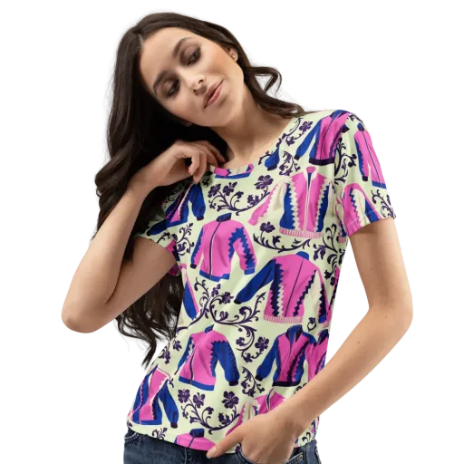 Neon Folklore on a Women's Crew Neck T-Shirt