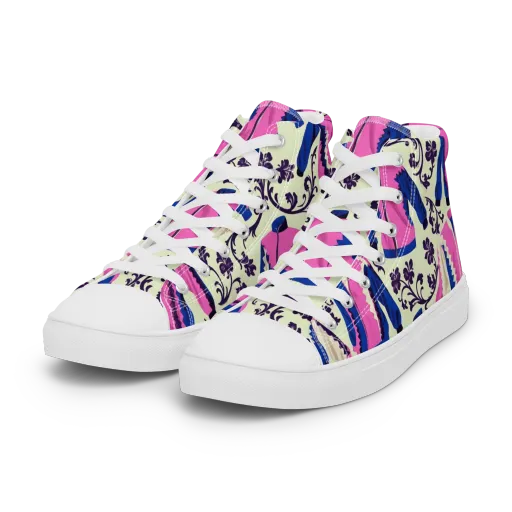 Neon Folklore on a Women's High Top Canvas Shoes