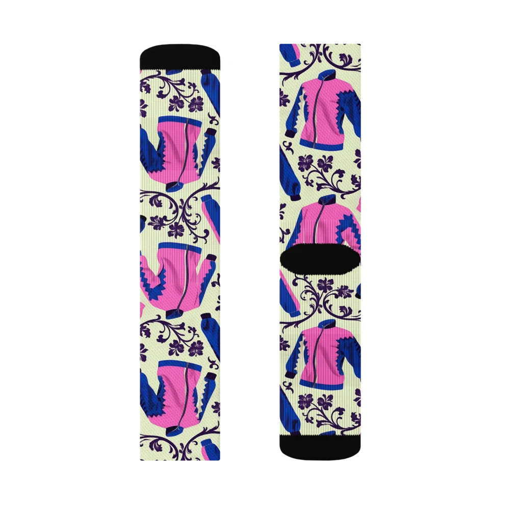 Neon Folklore on Socks — Left Sock