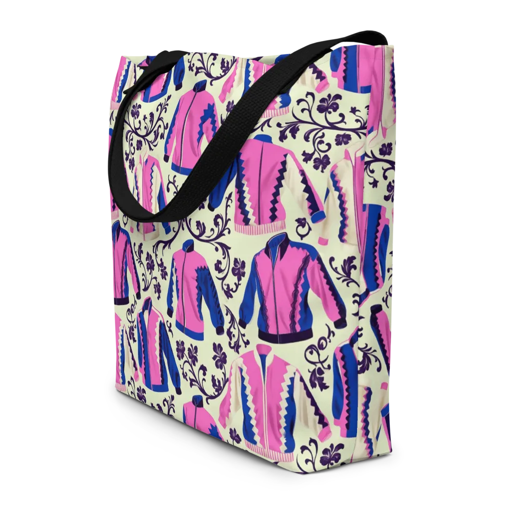 Neon Folklore on Large Tote Bag W/ Pocket — Front