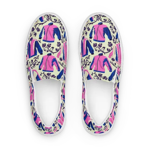 Neon Folklore on a Women's Slip-On Canvas Shoes