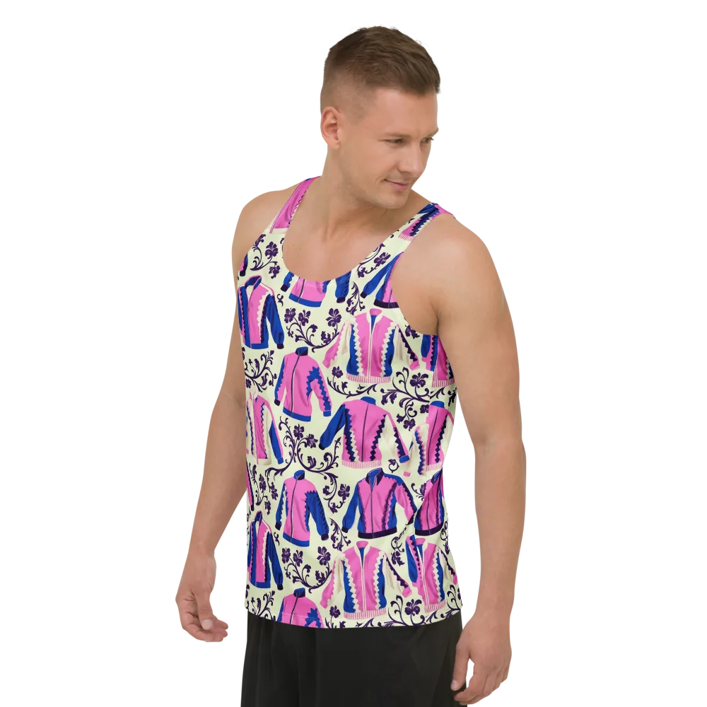 Neon Folklore on Men's Tank Top — Left Front