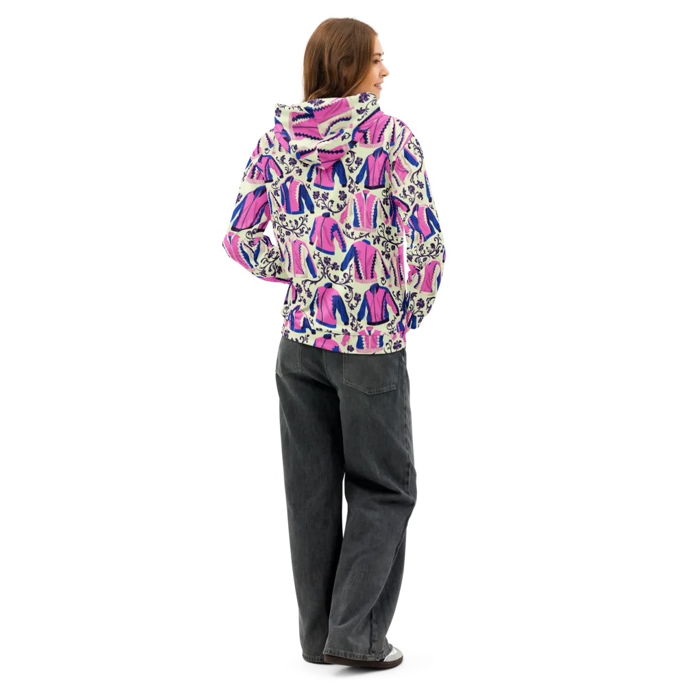 Neon Folklore on Cotton Hoodie — Back