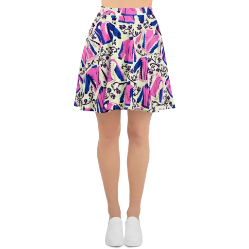 Neon Folklore on a Skater Skirt