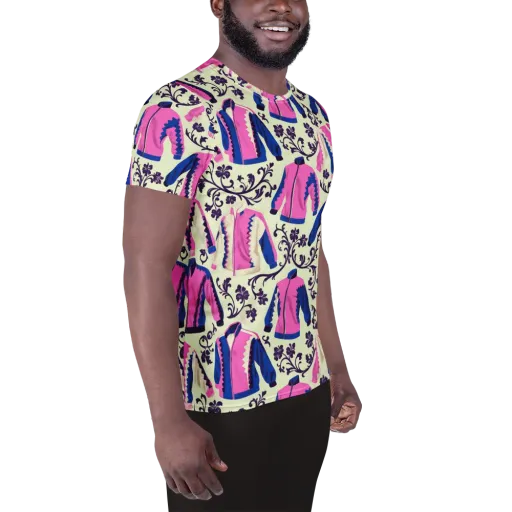 Neon Folklore on a Men's Athletic T-Shirt