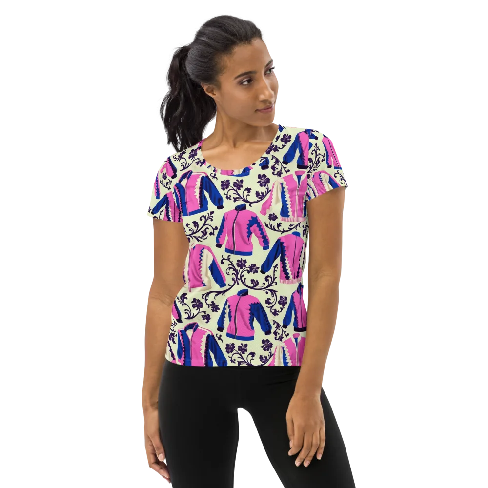 Neon Folklore on Women's Athletic T-Shirt — Front