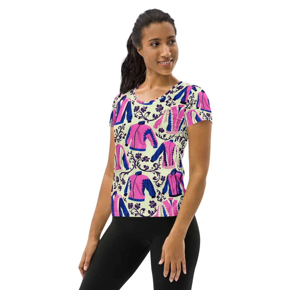 Neon Folklore on Women's Athletic T-Shirt — Left
