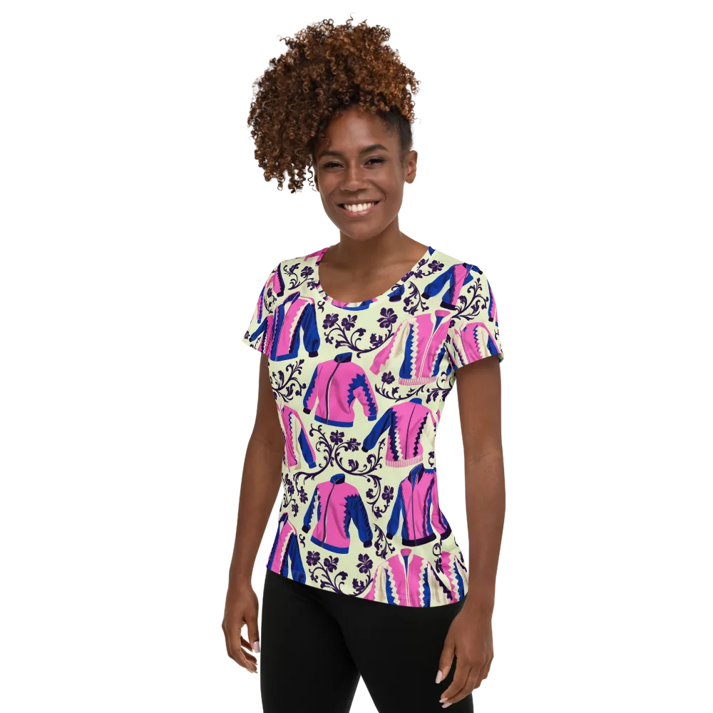 Neon Folklore on Women's Athletic T-Shirt — Left