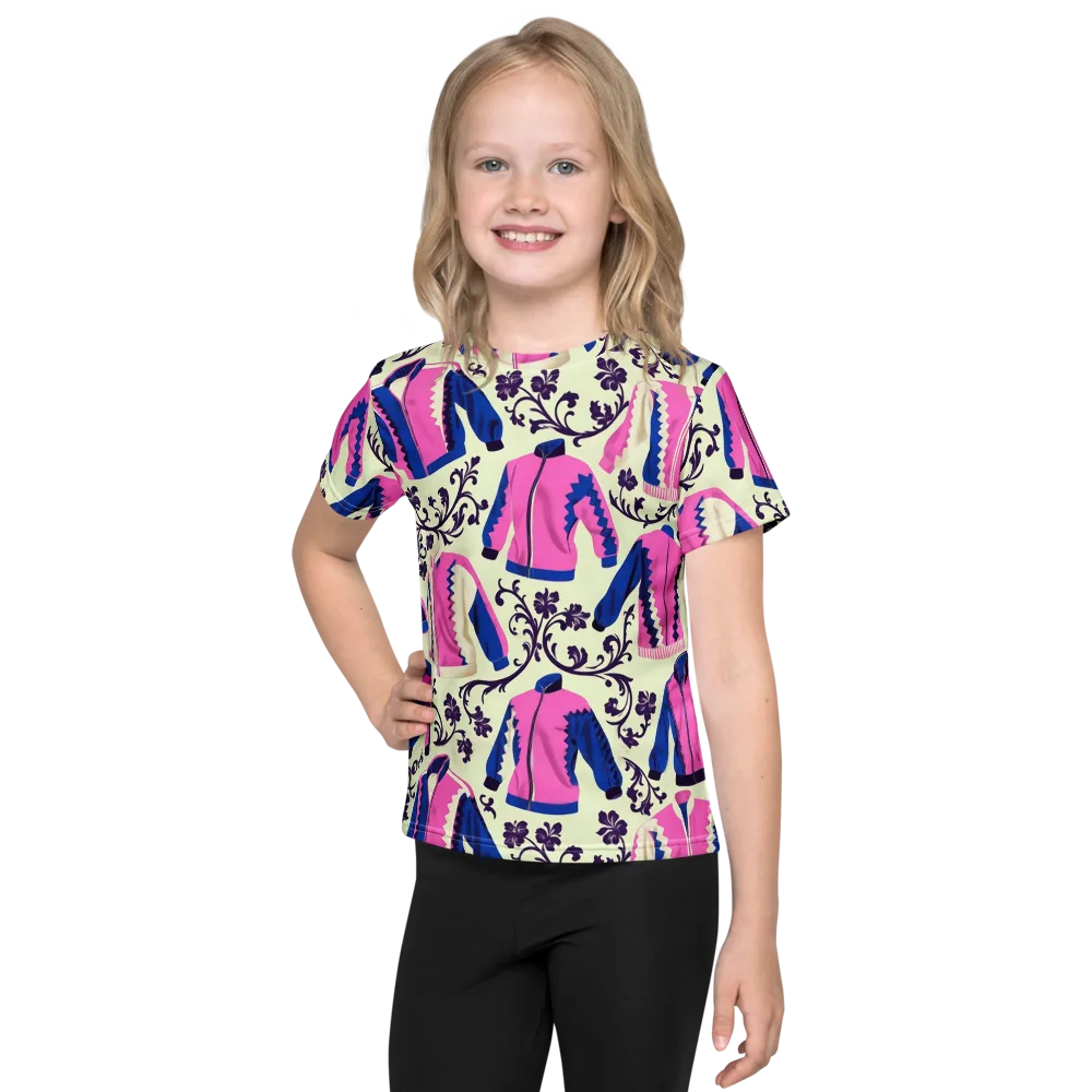 Neon Folklore on Kids Crew Neck T-Shirt — Front