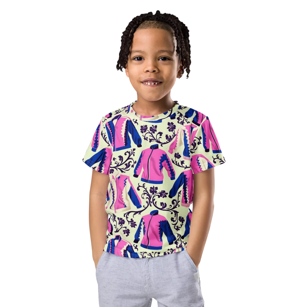 Neon Folklore on Kids Crew Neck T-Shirt — Front
