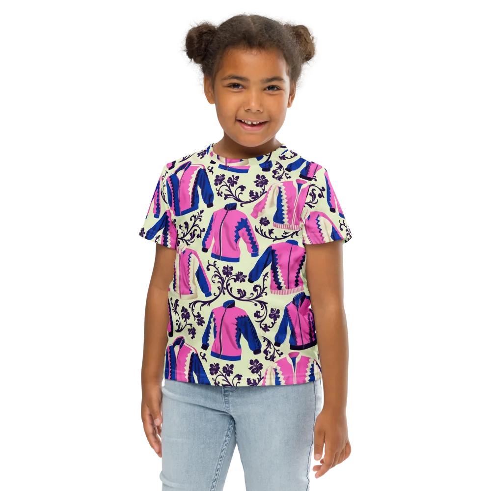 Neon Folklore on Kids Crew Neck T-Shirt — Front