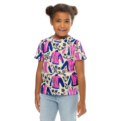 Neon Folklore on a Kids Crew Neck T-Shirt