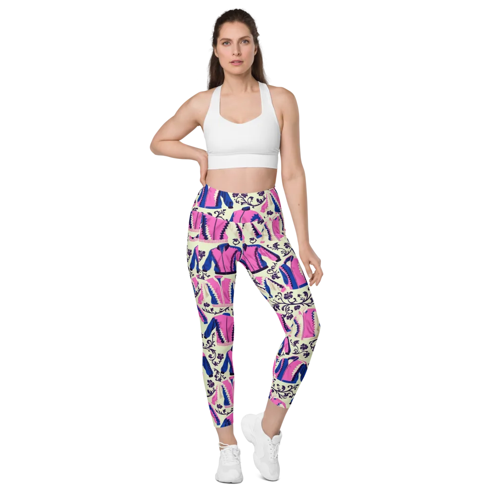 Neon Folklore on Leggings with Pockets — Front