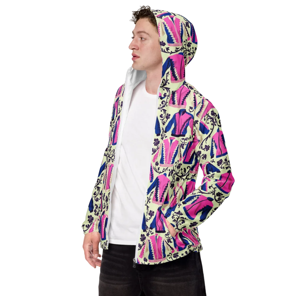 Neon Folklore on Men's Windbreaker — Left Front