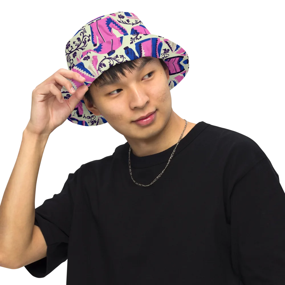 Neon Folklore on Reversible Bucket Hat — Front Inside
