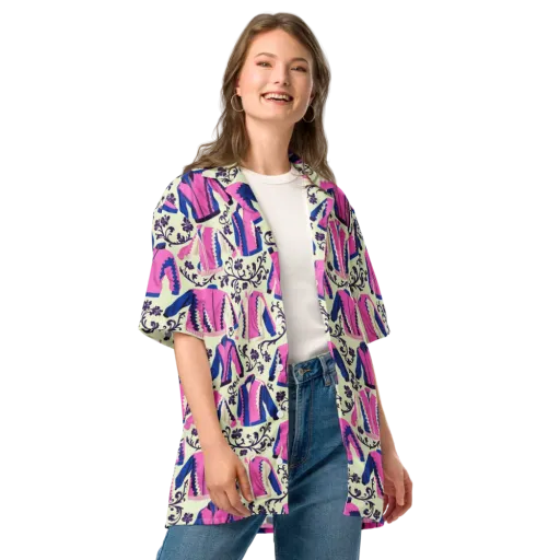 Neon Folklore on a Button Shirt