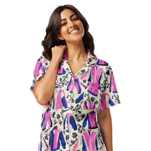 Neon Folklore on a Women's Short Sleeve Pajama Top