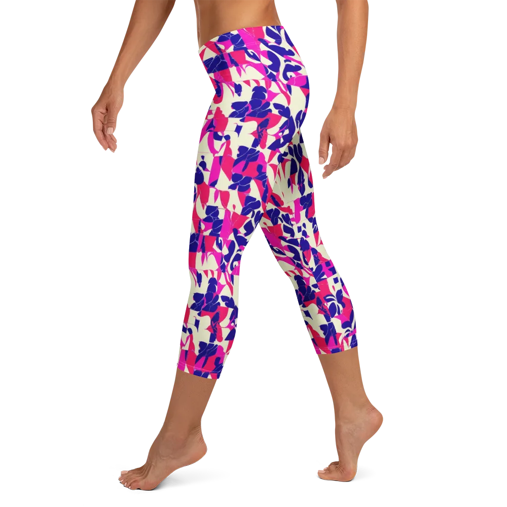 Midnight Fuchsia on Capri Leggings — Left