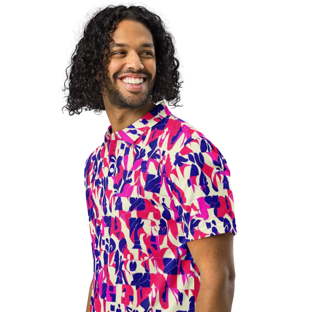 Midnight Fuchsia on Men's Slim Fit Polo Shirt — Left Front
