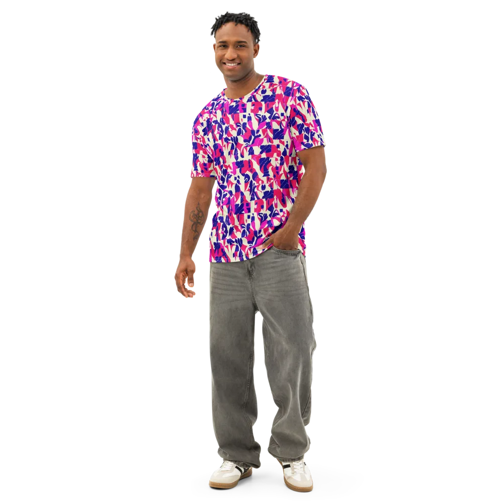 Midnight Fuchsia on Men's Cotton Crew Neck T-Shirt — Front