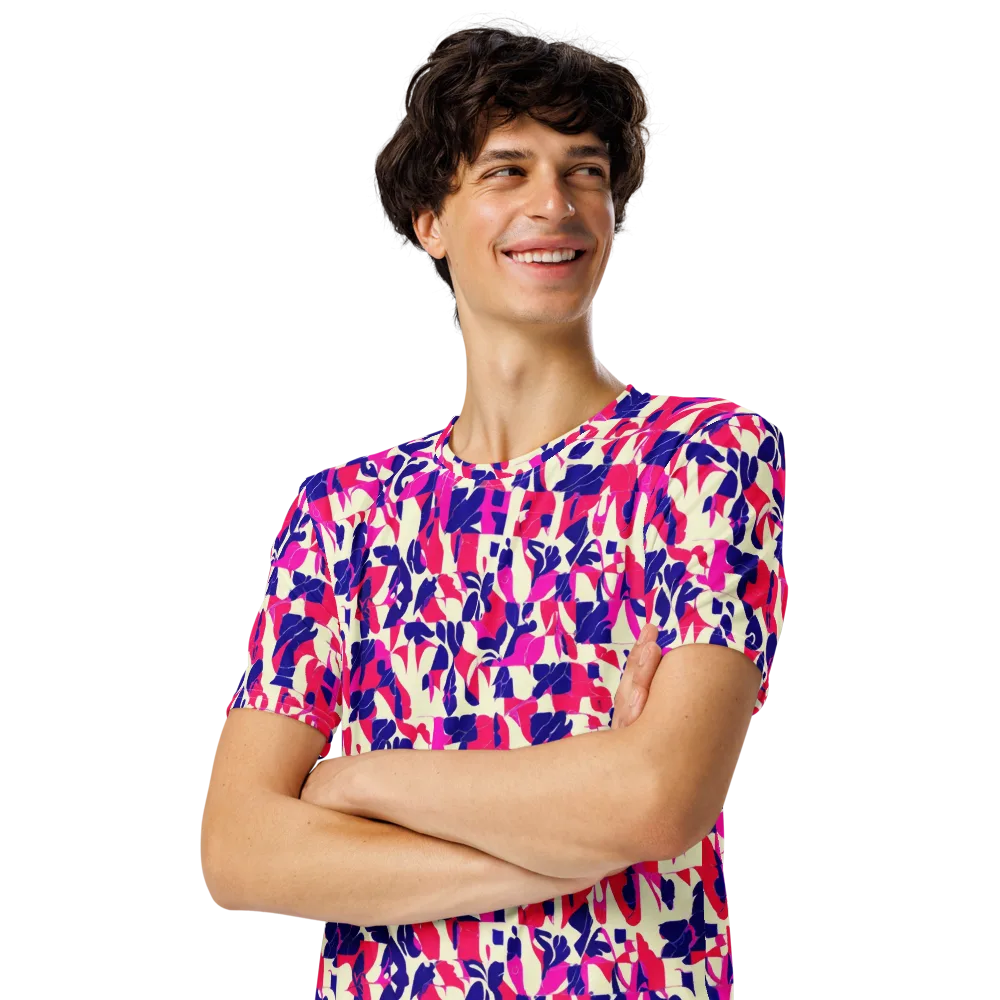 Midnight Fuchsia on Men's Crew Neck T-Shirt — Left Front