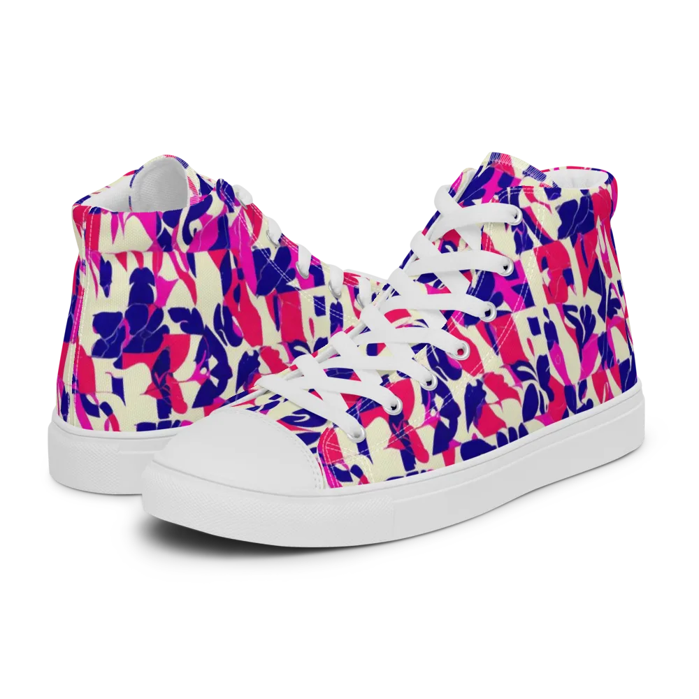 Midnight Fuchsia on Men's High Top Canvas Shoes — Left
