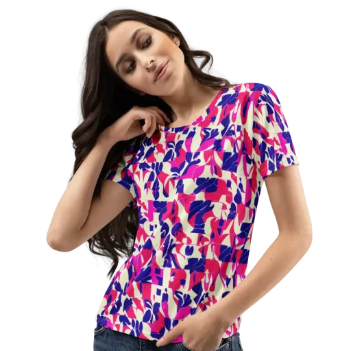 Midnight Fuchsia on a Women's Crew Neck T-Shirt