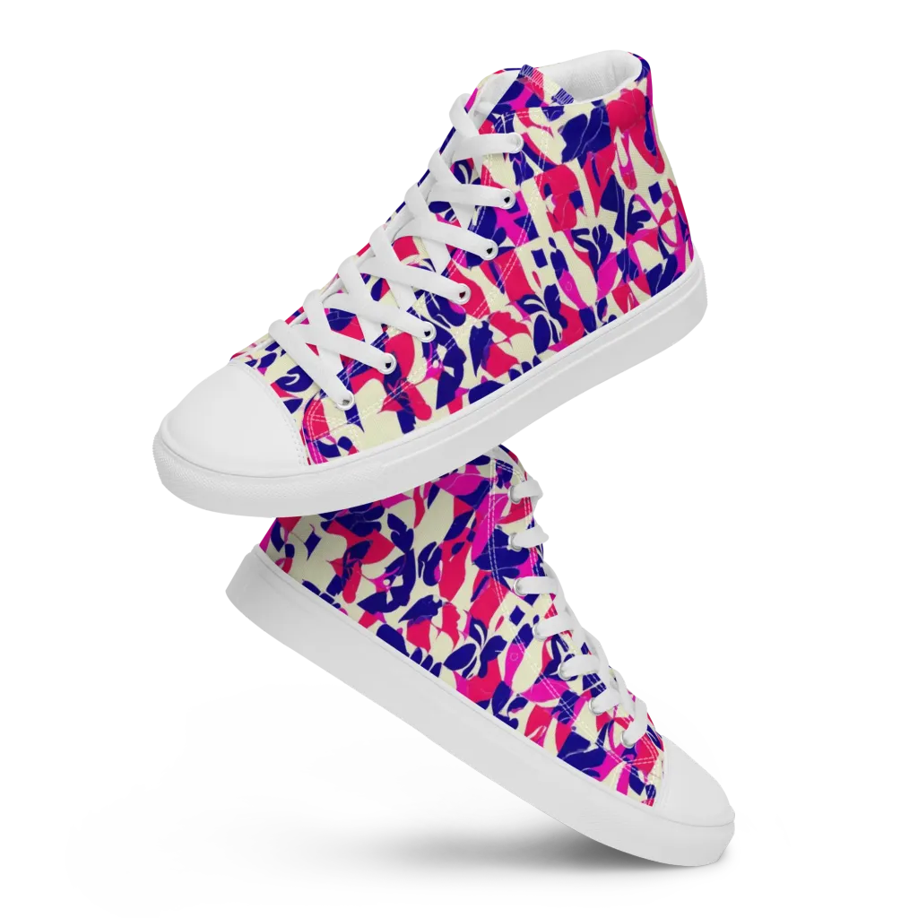 Midnight Fuchsia on Women's High Top Canvas Shoes — Front