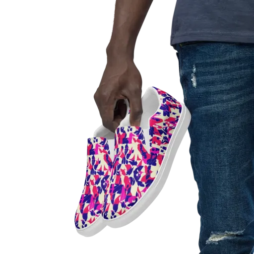 Midnight Fuchsia on a Men's Slip-On Canvas Shoes