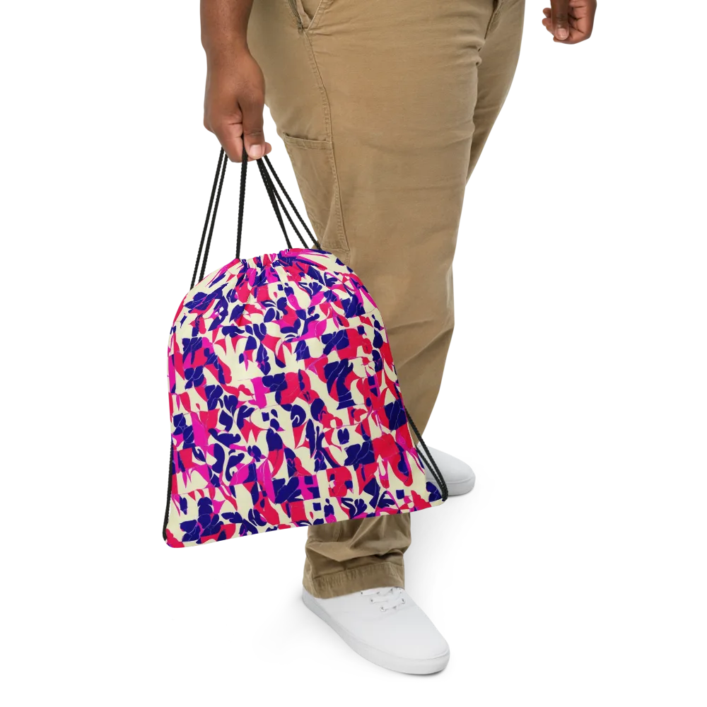 Midnight Fuchsia on Drawstring Bag — Front