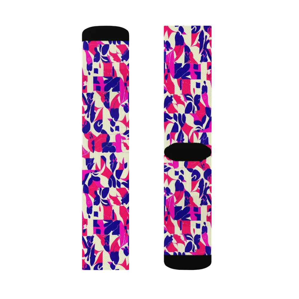 Midnight Fuchsia on Socks — Left Sock