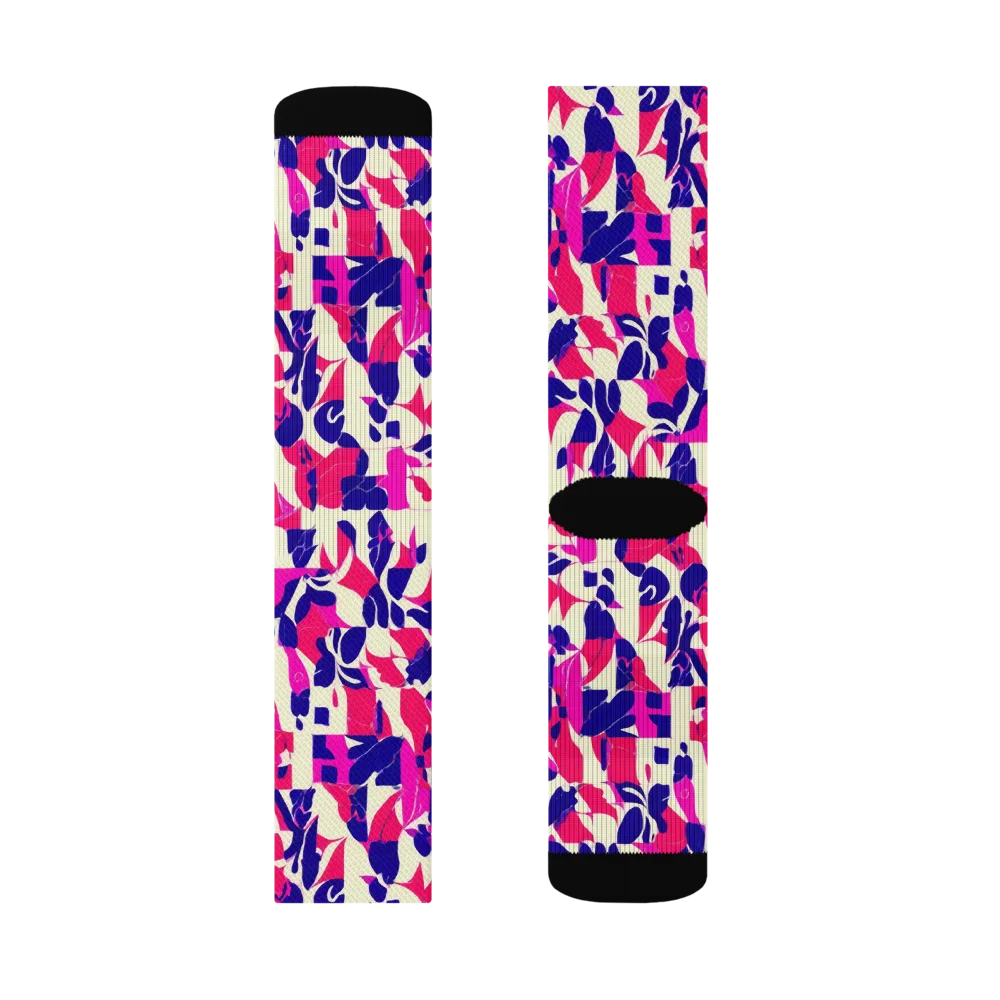 Midnight Fuchsia on Socks — Right Sock