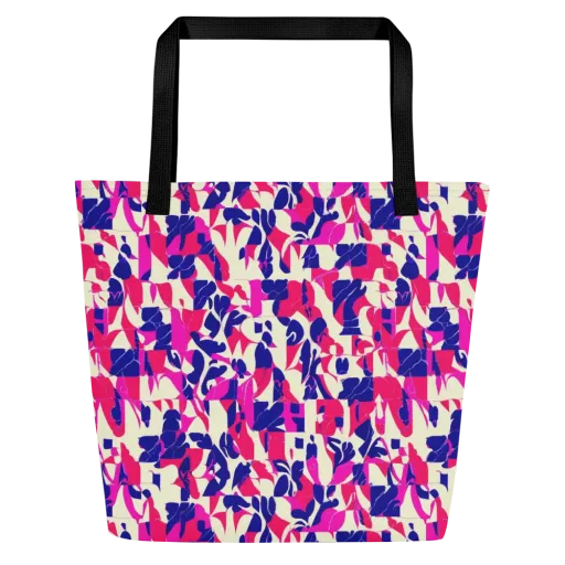 Midnight Fuchsia on a Large Tote Bag W/ Pocket