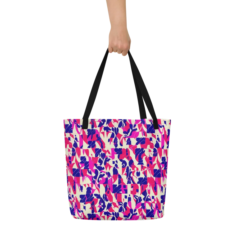 Midnight Fuchsia on Large Tote Bag W/ Pocket — Front