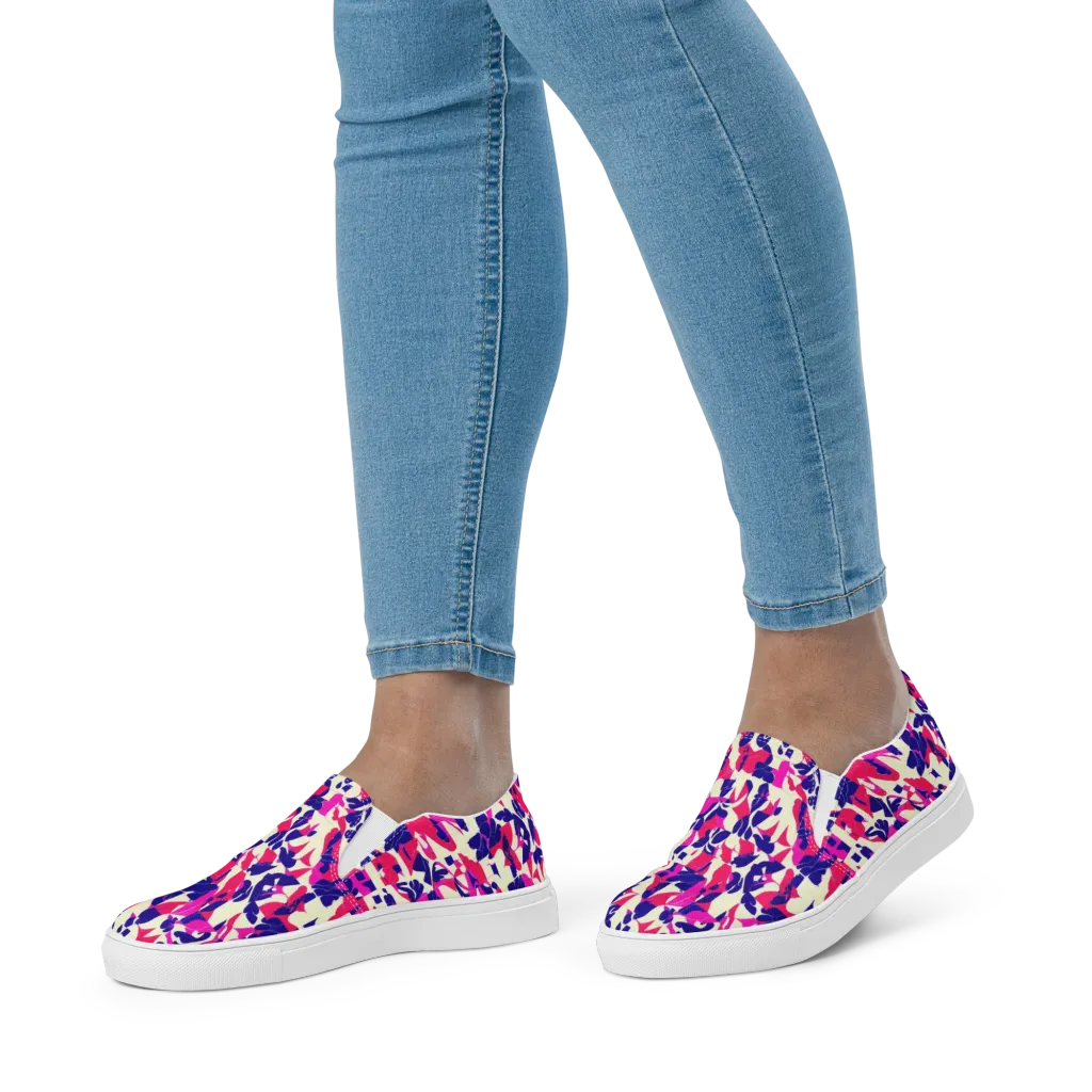 Midnight Fuchsia on Women's Slip-On Canvas Shoes — Front