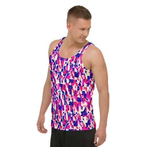 Midnight Fuchsia on a Men's Tank Top