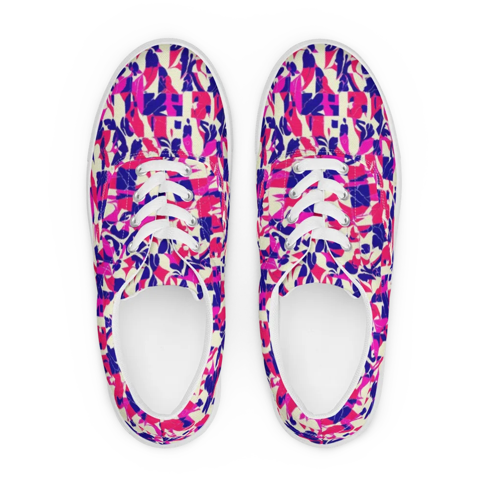 Midnight Fuchsia on Men's Lace-Up Canvas Shoes — Front