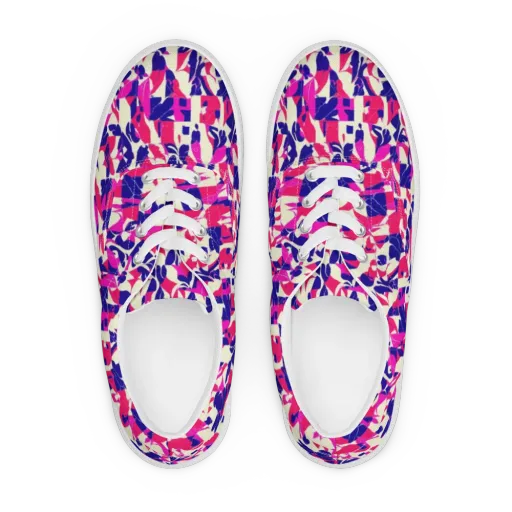 Midnight Fuchsia on a Men's Lace-Up Canvas Shoes