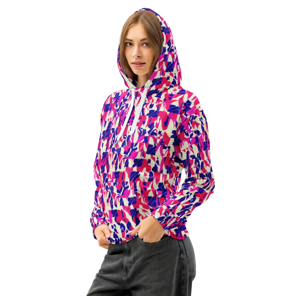 Midnight Fuchsia on Cotton Hoodie — Left Front