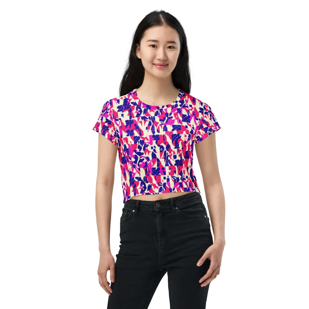 Midnight Fuchsia on Crop Tee — Front