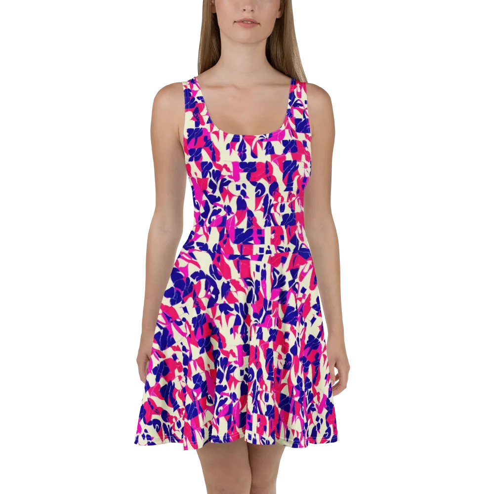 Midnight Fuchsia on Skater Dress — Front